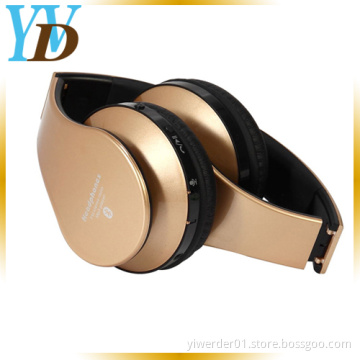 Foldable Golden Bluetooth Headphone Wireless Sport Device TF Card FM Radio Bluetooth Headset (YWD-T8)